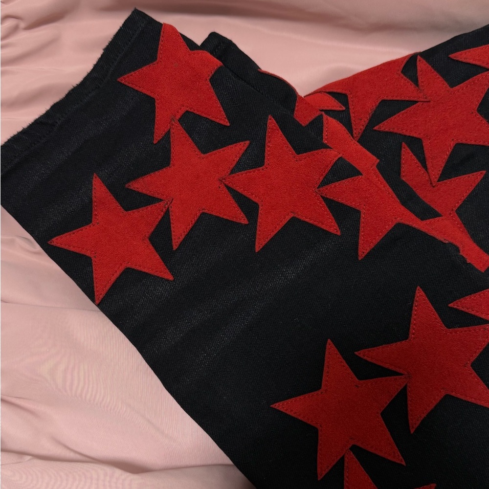 Amiri x Chemist Red Star Jeans Black w/ Red Suede Stars Size 31 – Made in USA - Picture 7 of 9